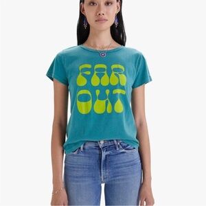 MOTHER Pima cotton graphic tee green size small tshirt